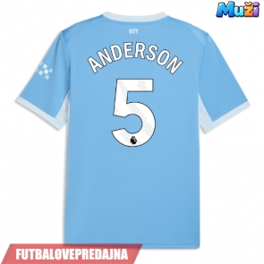Lacne Muži Futbalové dres Manchester City Elliot Anderson #5 2026-27 Krátky Rukáv - Domáci